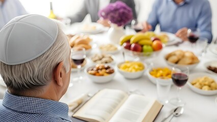 Family gathering around a traditional meal