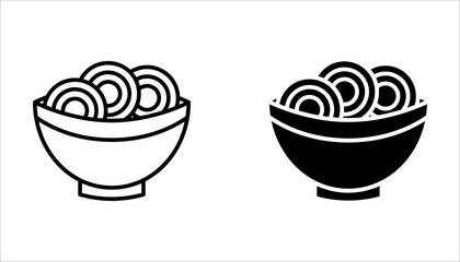 noodles icon set, on white background.