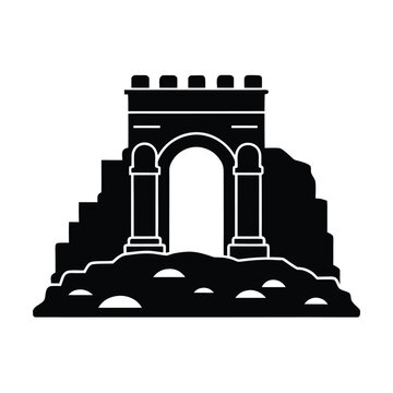 Samaria City Gate Ruins Vector Illustration