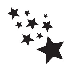 Fototapeta premium A scattering of black stars in a simple graphic style illustration