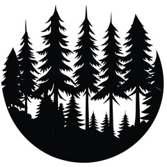 Obraz premium foggy forest vector on white background