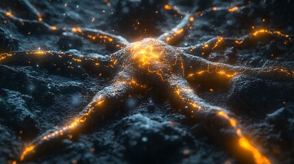 Glowing Neural Network Core.