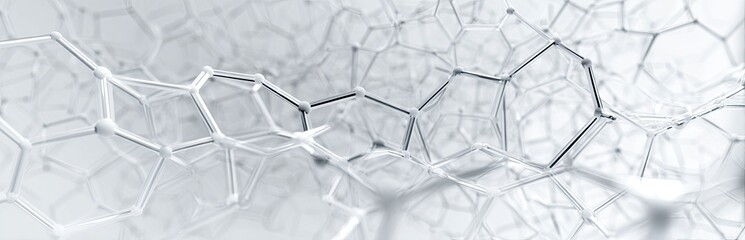 White, interconnected, polygonal geometric structure with shallow depth