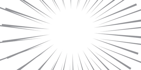 Obraz premium Comic speed lines background. Cartoon book explosion background. Superhero radial line pattern frame. Manga or anime sunburst wallpaper. Vector impact backdrop. Pop art flash beams or rays effect