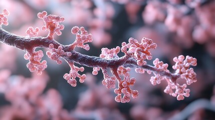 Lung alveoli microscopic view.