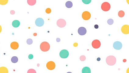 Colorful circles of varying sizes scattered on a clean white backdrop