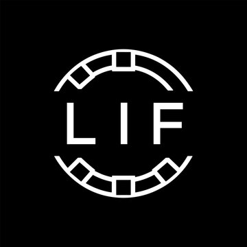 Clean Line Art Monogram Emblem for Brands, LIF  Later Logo, Unique Letter Logo with Circular Motif, 
