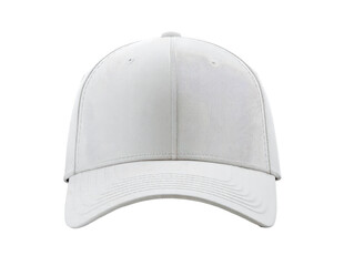 Blank white baseball cap, front view