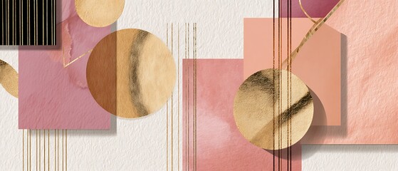 Colorful Abstract Shapes with Textures and Lines for Modern Design Projects