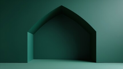 geometric arch in a deep forest green color.