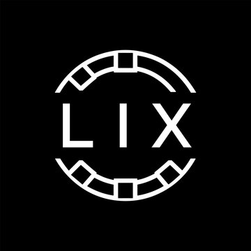 Clean Line Art Monogram Emblem for Brands, LIX  Later Logo, Unique Letter Logo with Circular Motif, 
