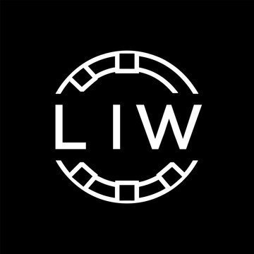Clean Line Art Monogram Emblem for Brands, LIW  Later Logo, Unique Letter Logo with Circular Motif, 
