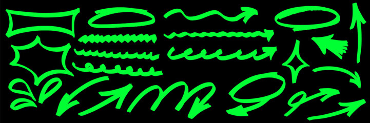 An organic underline draws attention toward a sketched arrow. Marker accents build highlight clarity, while underline echoes the arrow with textured marker depth.