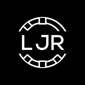 Clean Line Art Monogram Emblem for Brands, LJR  Later Logo, Unique Letter Logo with Circular Motif, 
