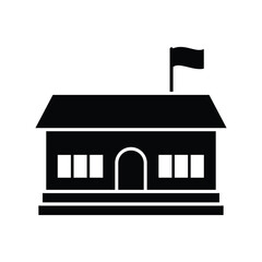 School Solid Illustration Icon Vector for Education Design