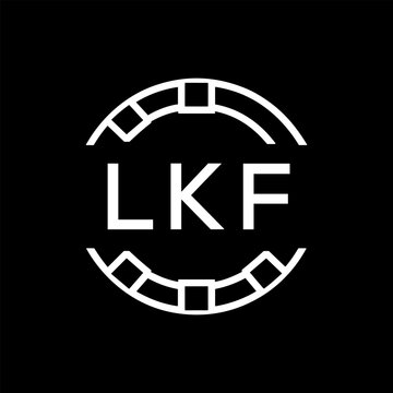 Clean Line Art Monogram Emblem for Brands, LKF  Later Logo, Unique Letter Logo with Circular Motif, 
