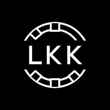 Clean Line Art Monogram Emblem for Brands, LKK  Later Logo, Unique Letter Logo with Circular Motif, 
