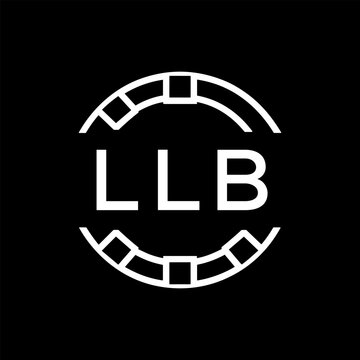 Clean Line Art Monogram Emblem for Brands, LLB  Later Logo, Unique Letter Logo with Circular Motif, 
