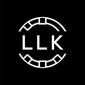 Clean Line Art Monogram Emblem for Brands, LLK  Later Logo, Unique Letter Logo with Circular Motif, 

