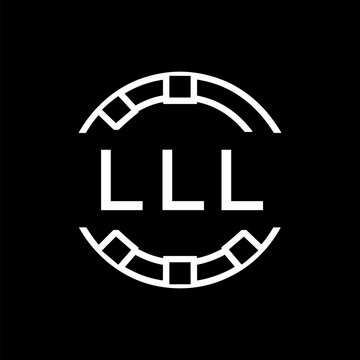 Clean Line Art Monogram Emblem for Brands, LLL  Later Logo, Unique Letter Logo with Circular Motif, 
