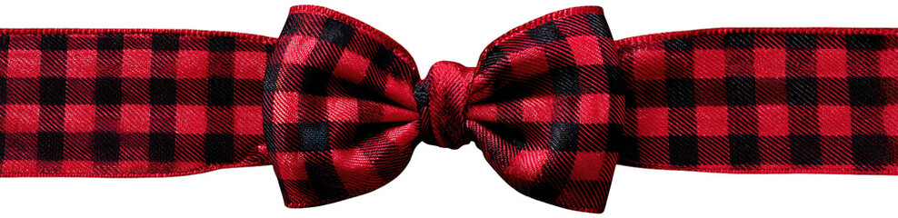 Red and black buffalo plaid ribbon with a bow (2)