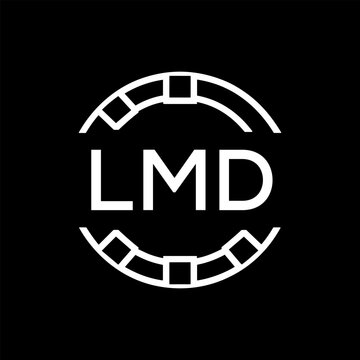 Clean Line Art Monogram Emblem for Brands, LMD  Later Logo, Unique Letter Logo with Circular Motif, 
