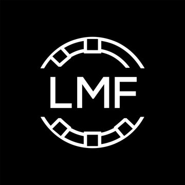 Clean Line Art Monogram Emblem for Brands, LMF  Later Logo, Unique Letter Logo with Circular Motif, 
