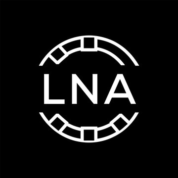 Clean Line Art Monogram Emblem for Brands, LNA  Later Logo, Unique Letter Logo with Circular Motif, 
