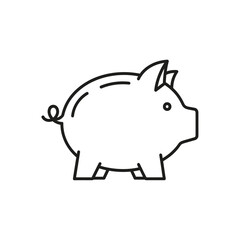 Obraz premium Cute Line Art Pig Illustration for Children's Safari or Farm Theme