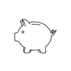 Obraz premium Cute Pig Outline Illustration for Animal and Farm Related Content