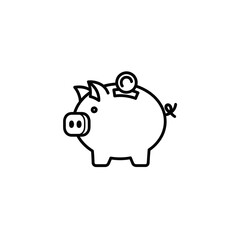 Obraz premium Cute Cartoon Piggy Bank Illustration with Coin Deposit for Savings Concept