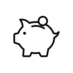 Cute Piggy Bank Icon Representing Saving Money and Financial Security