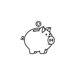 Obraz premium Cute Cartoon Piggy Bank With Coin Drop for Saving Money Concepts