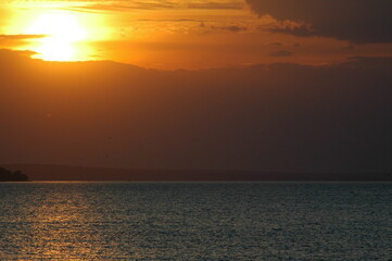 sunset on the sea