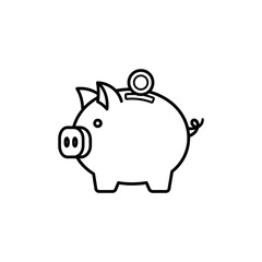 Obraz premium Cute Cartoon Piggy Bank with Coin for Financial Savings and Budgeting