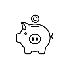 Obraz premium Cute Piggy Bank with Coin on Top Illustration for Saving and Finance Concepts