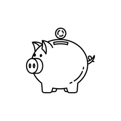Obraz premium Cute Piggy Bank with Coin on Top Symbolizing Saving and Financial Growth