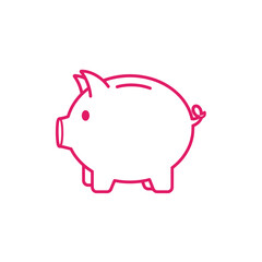 Fototapeta premium Cute Pink Pig Icon Illustration for Animal or Animal-Related Content