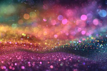 Bokeh landscape of vibrant glitter and light, a swirling, dreamy composition