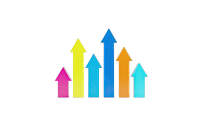 Colorful Arrows Pointing Upward - Business Growth Concept