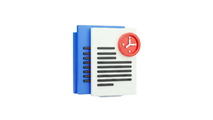 Documents with Clock Icon: Deadline Concept