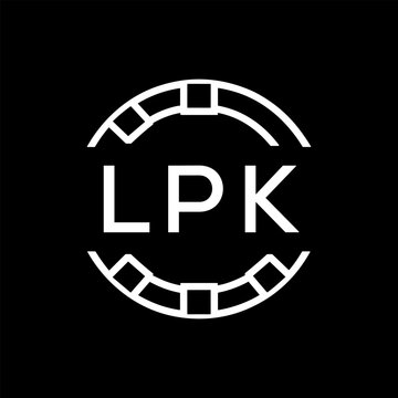 Clean Line Art Monogram Emblem for Brands, LPK  Later Logo, Unique Letter Logo with Circular Motif, 
