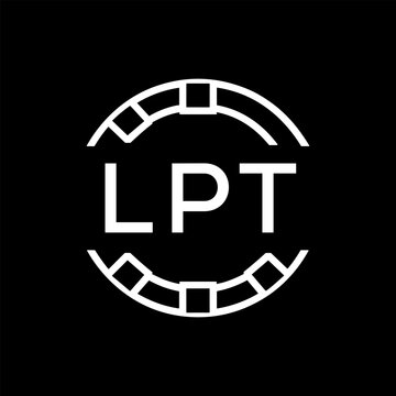 Clean Line Art Monogram Emblem for Brands, LPT  Later Logo, Unique Letter Logo with Circular Motif, 
