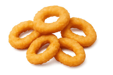 Golden fried onion rings fast food snack appetizer