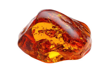 Amber gemstone, smooth, rich orange-red