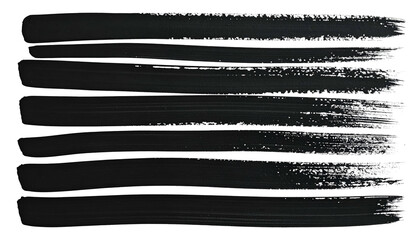 Horizontal, textured black brushstrokes, layered on a dark background, creating artistic effect