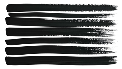 Horizontal, textured black brushstrokes, layered on a dark background, creating artistic effect