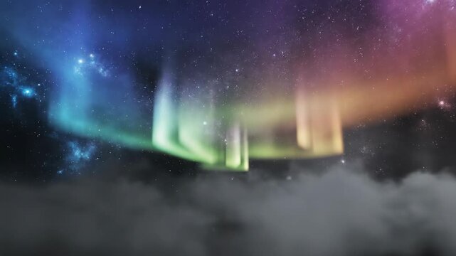 Wide cinematic capture of ethereal chromatic light bleeding and expanding slowly across a hazy canvas like an otherworldly aurora borealis abstract, gradient, commercial