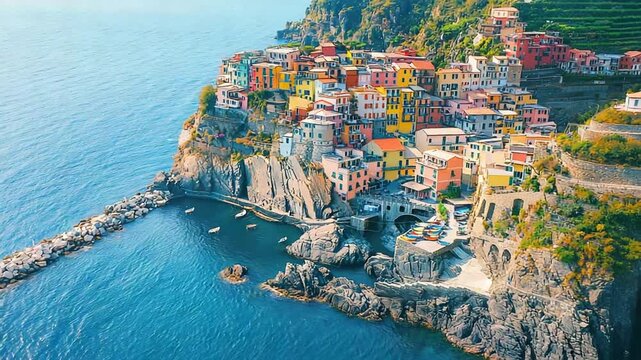 cinque terre coast italy landscape video