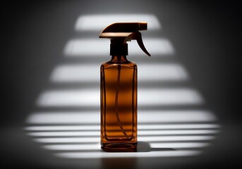 Amber Glass Spray Bottle with Striped Shadows